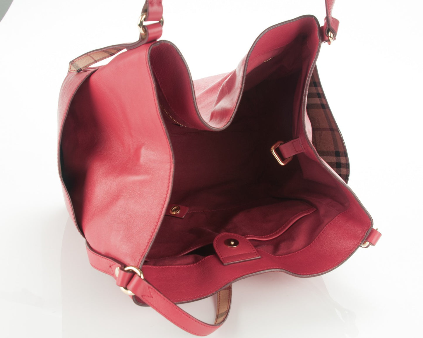 Calfskin Small Canterbury Tote Dark Pink