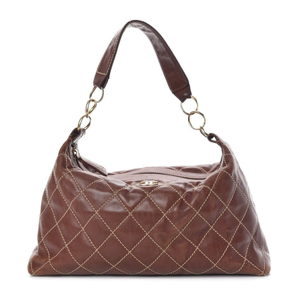 Chanel Calfskin Quilted Surpique Hobo Brown 1 of 21