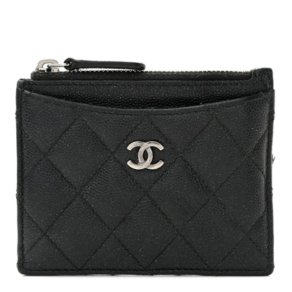 Chanel Caviar Quilted CC Zip Card Holder Black 1 of 9