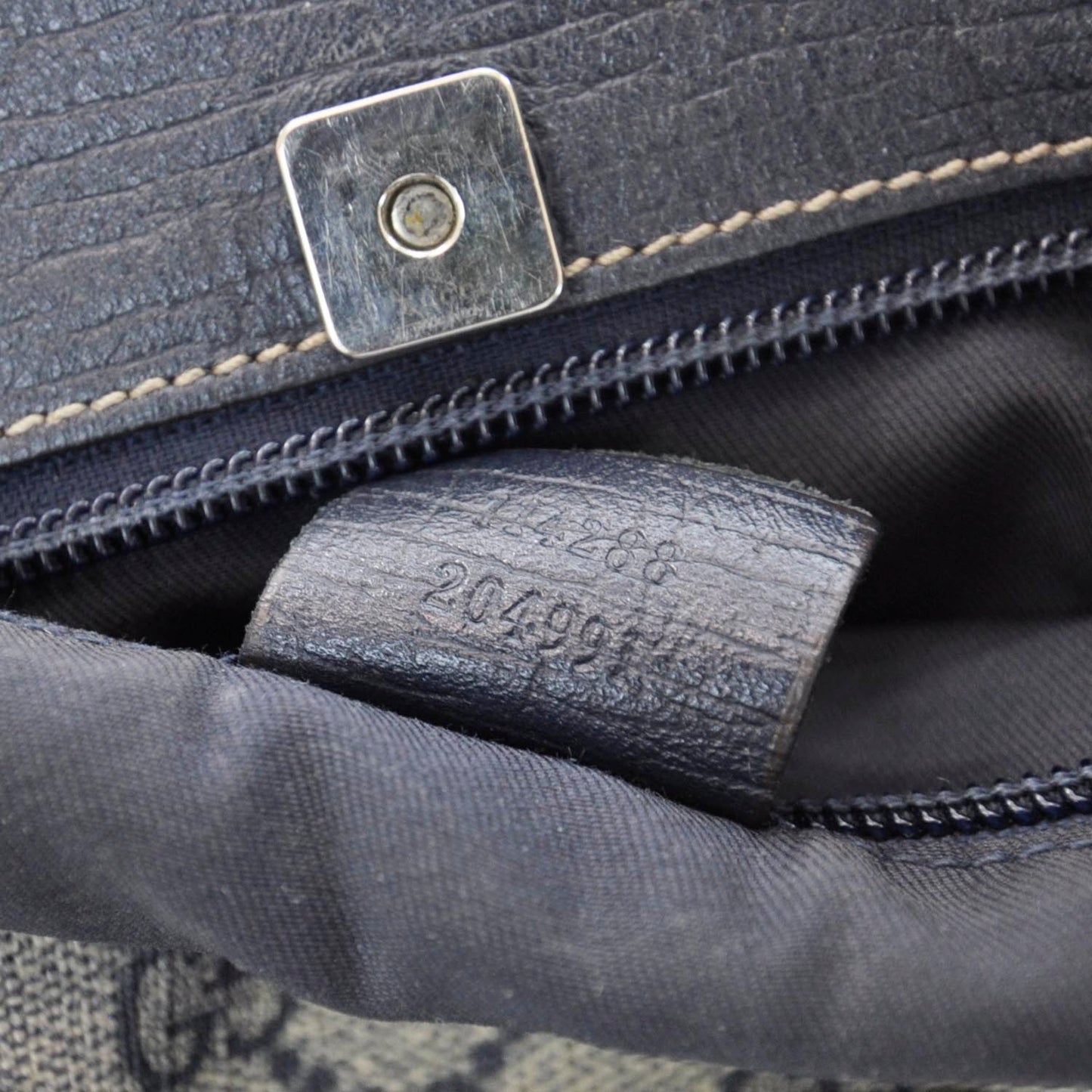 Coated Canvas Monogram Tote Navy