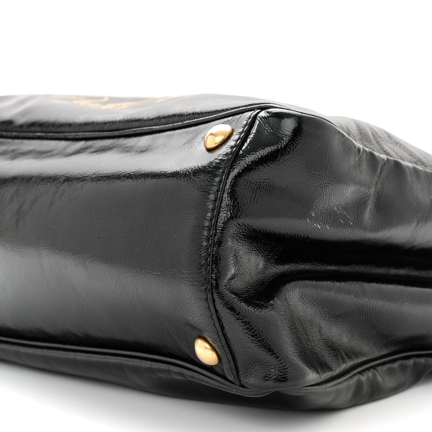 Textured Patent Small Y-Mail Tote Black