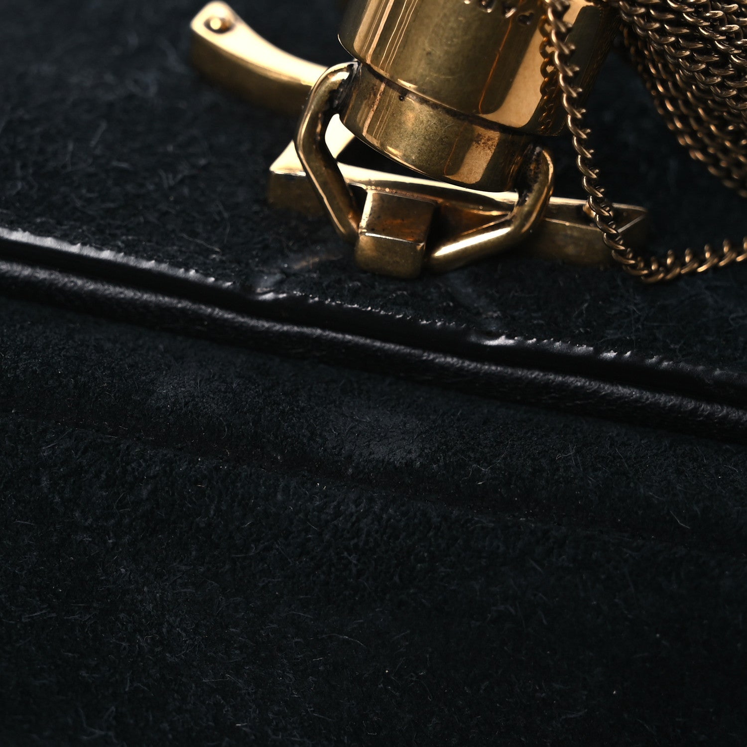 Saint Laurent Suede Monogram Tassel Kate 99 Baguette Bag Black 19 of 19