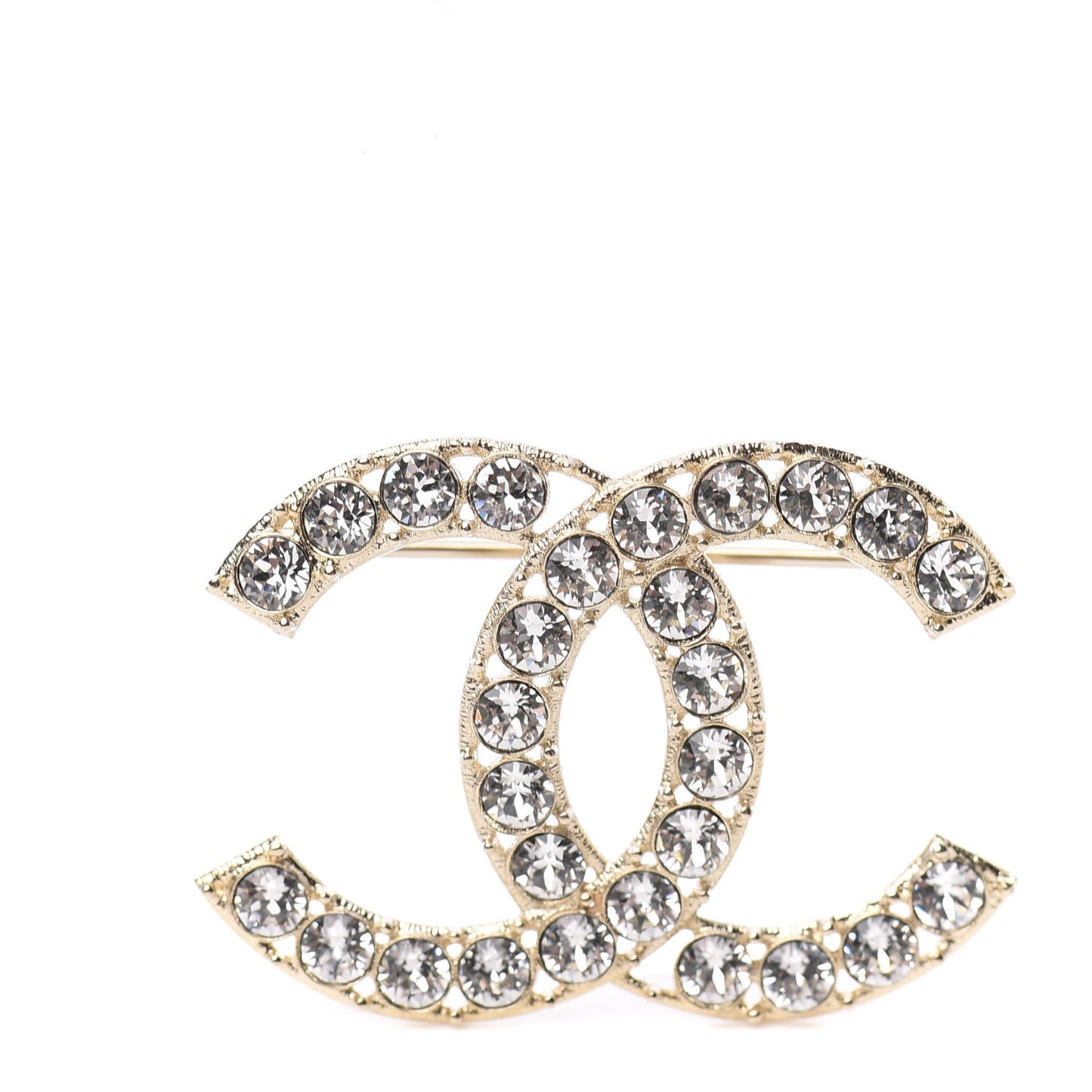Crystal CC Brooch Gold