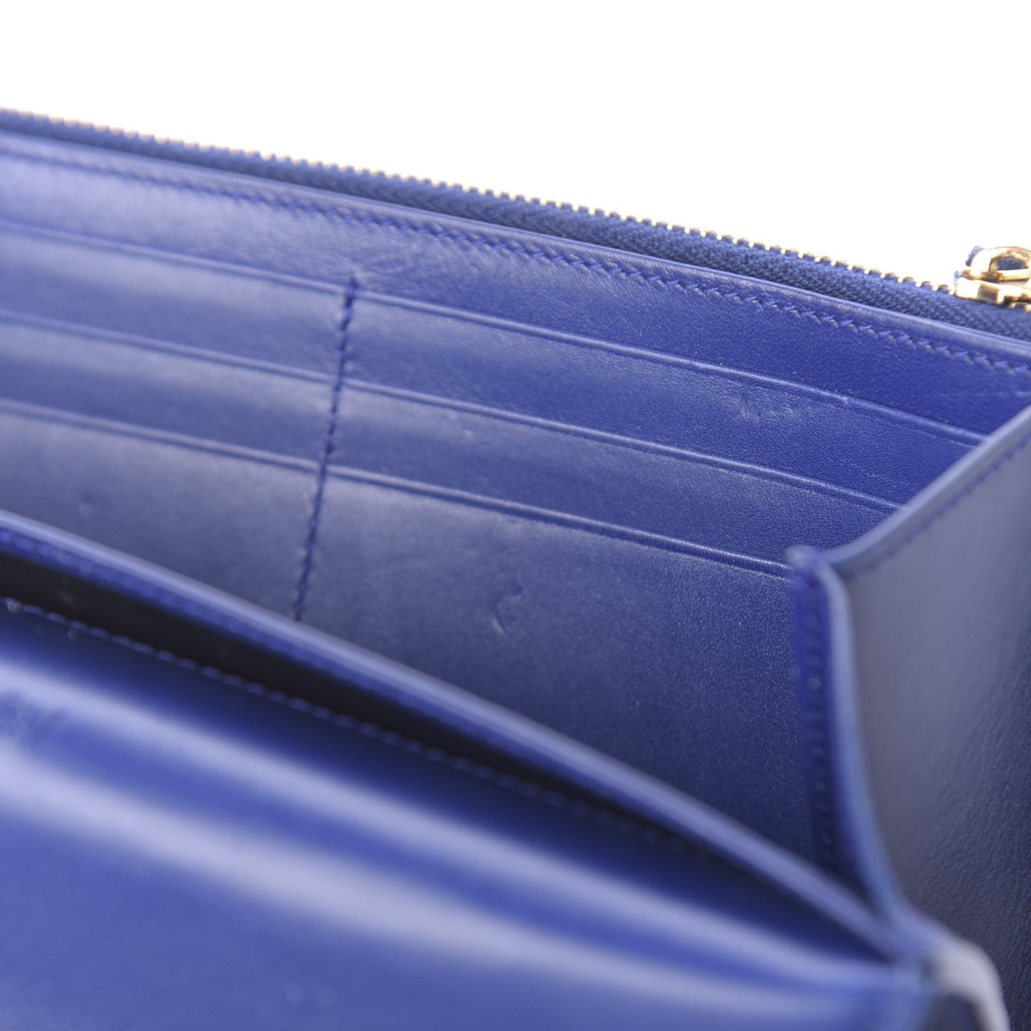 Patent Belle De Jour Flap Wallet Blue