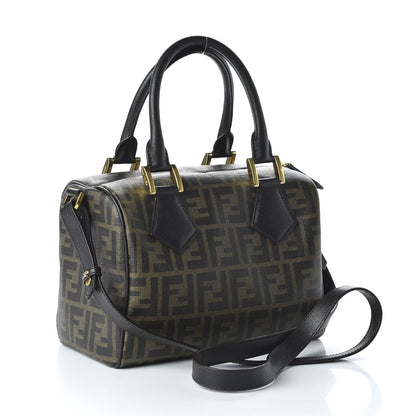 Fendi Zucca Spalmati Vitello Elite Medium Convertible Boston Satchel Tobacco Ebano 3 of 12