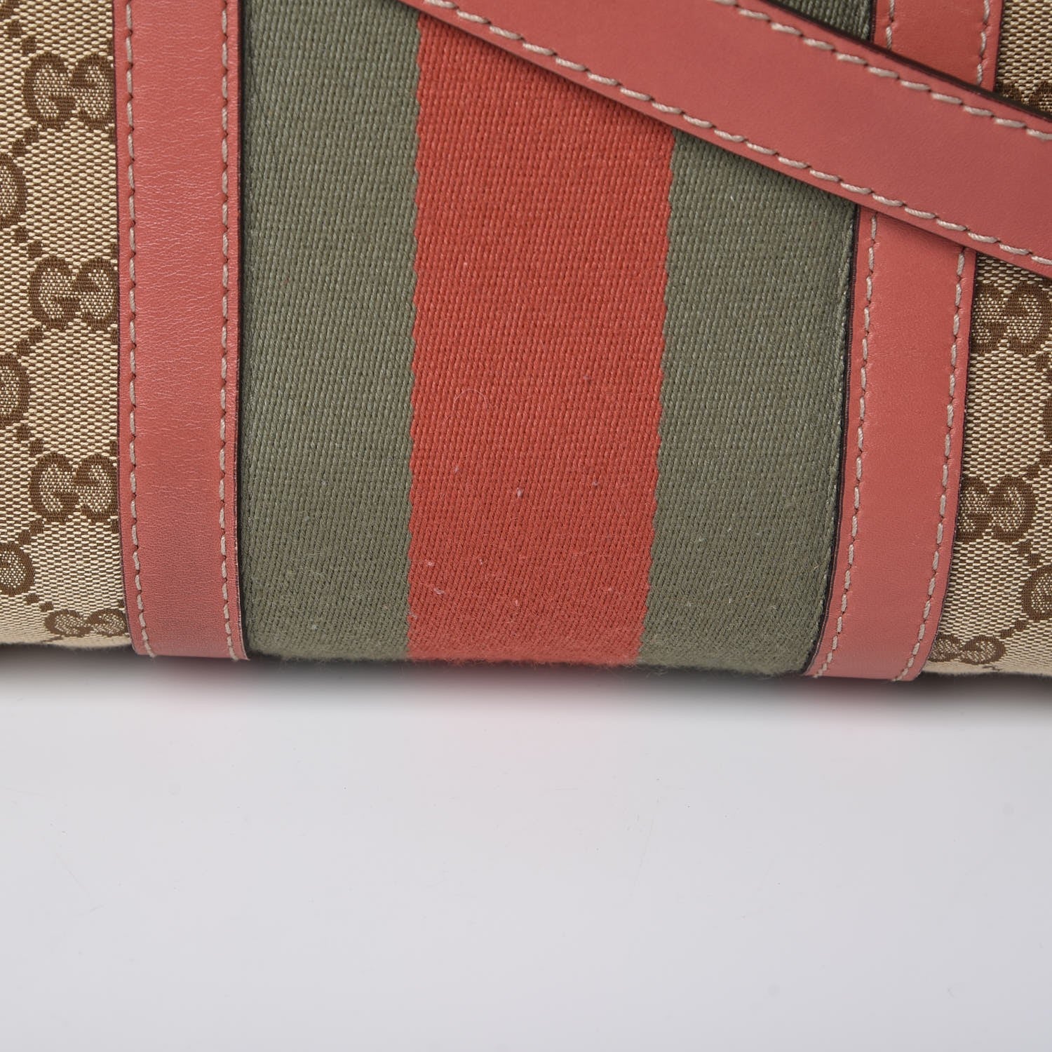 Gucci Monogram Medium Vintage Web Boston Pink 22 of 25