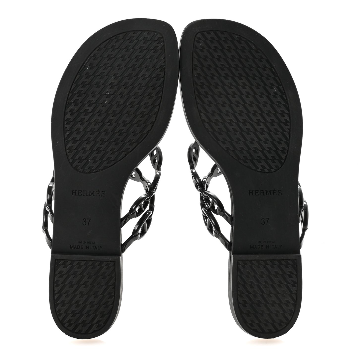 Rubber Chaine d'Ancre Island Sandals 37 Black