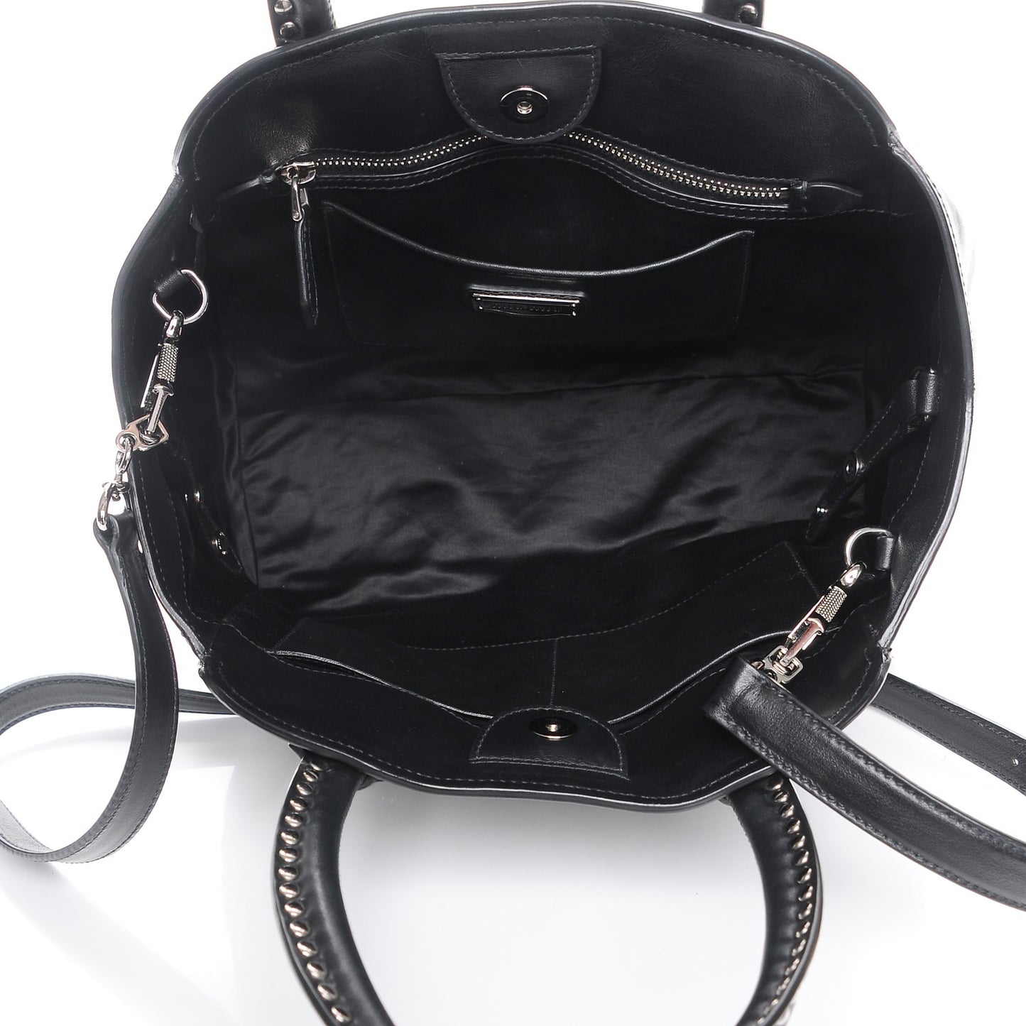 Soft Calf Studded Top Handle Bag Nero Black