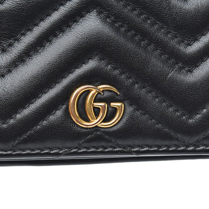 Gucci Calfskin Matelasse GG Marmont Card Case Wallet Black 8 of 9