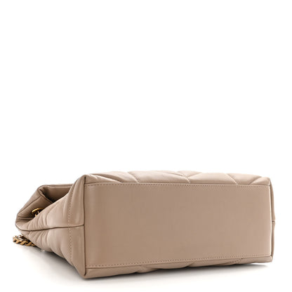 Saint Laurent Lambskin Quilted Small Loulou Puffer Monogram Chain Satchel Dark Beige 4 of 9