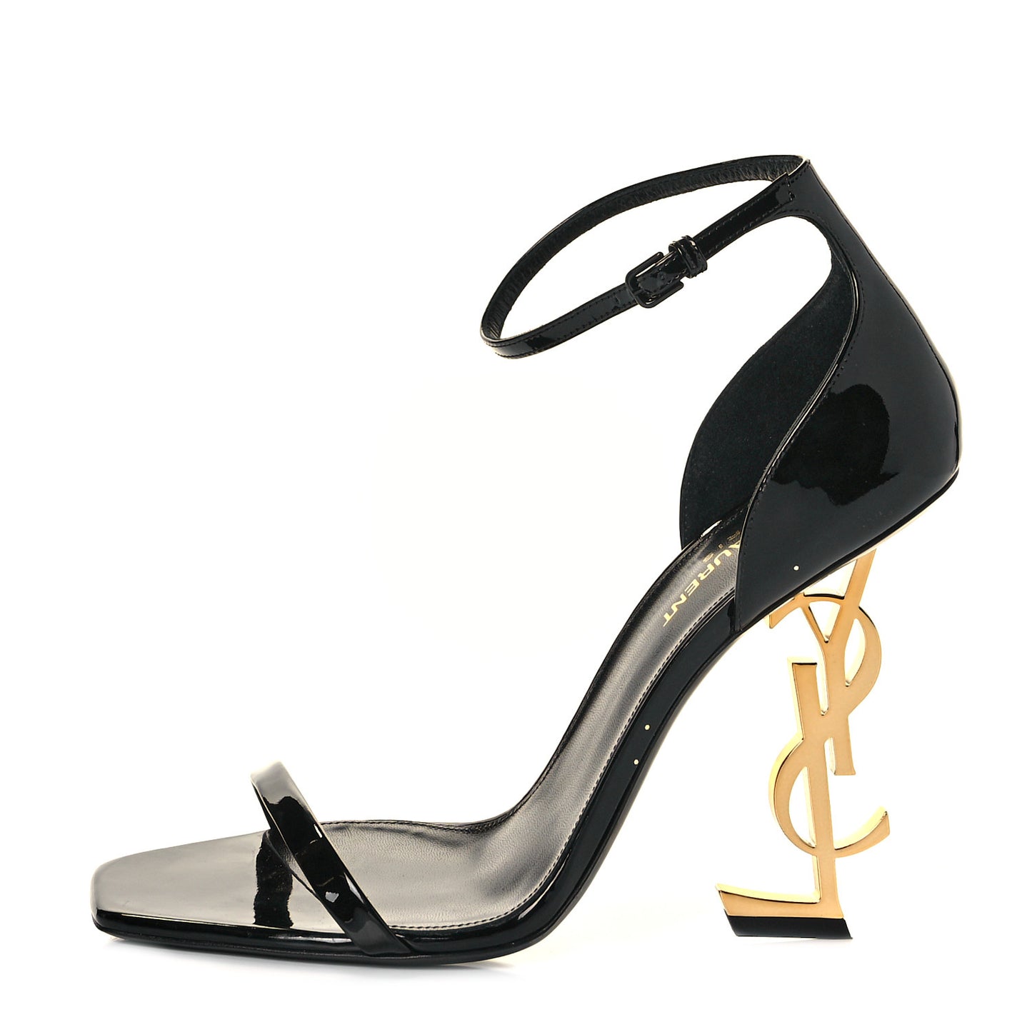 Patent Calfskin Opyum 110 Sandals 39 Black Gold