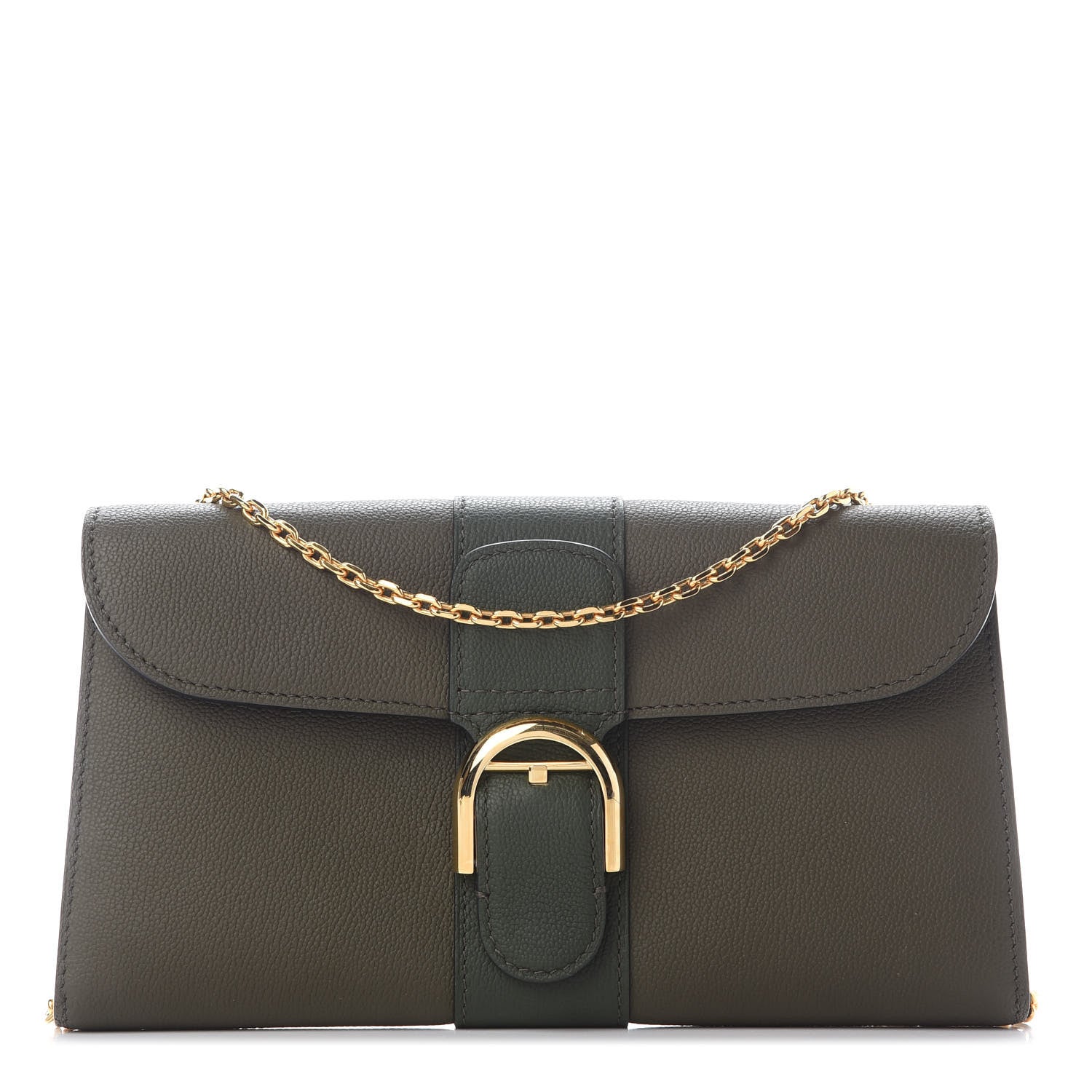 Delvaux Brillant Wallet on Chain Kaki 1 of 8