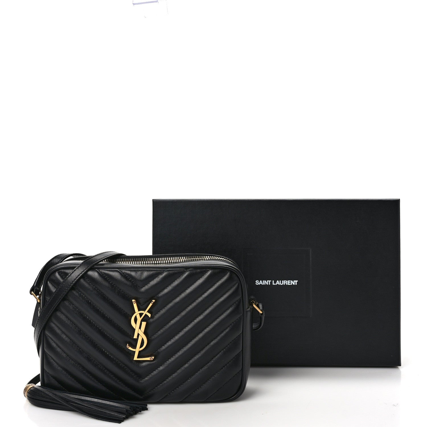 Saint Laurent Calfskin Matelasse Monogram Lou Camera Bag Black 10 of 10