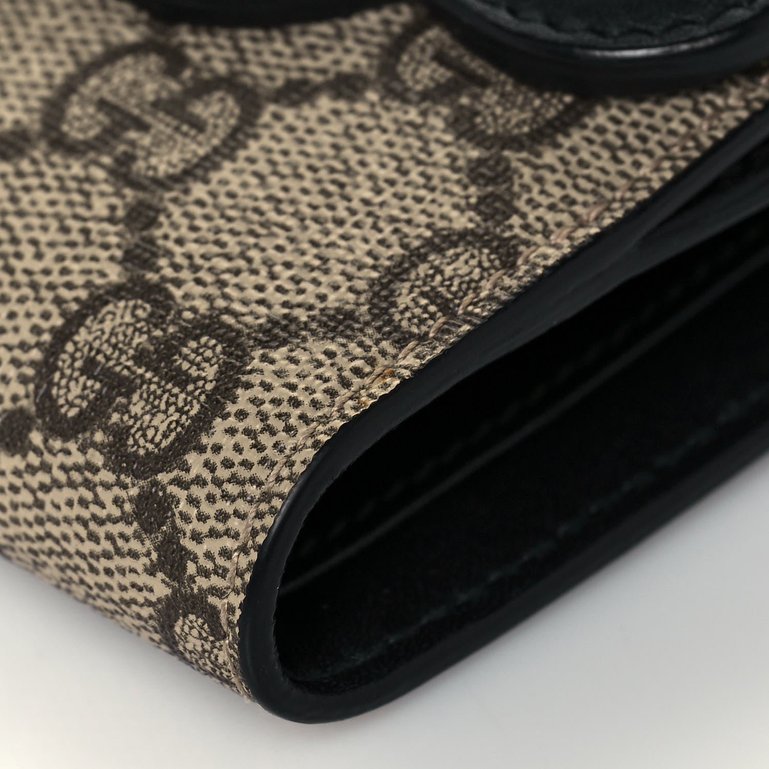 Gucci GG Supreme Monogram Pearl Studded French Wallet Black 10 of 13