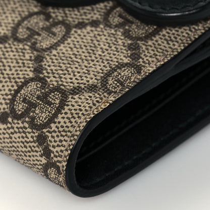 Gucci GG Supreme Monogram Pearl Studded French Wallet Black 10 of 13