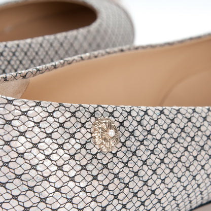 Chanel Metallic Goatskin Patent Calfskin Cap Toe Ballerina Flats 39 Pink Beige 7 of 7
