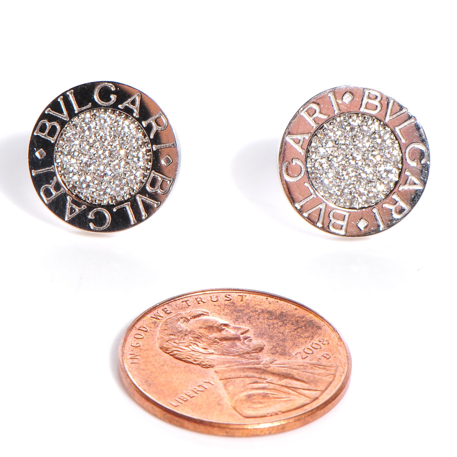 Bulgari 18K White Gold Diamond BVLGARI BVLGARI Stud Earrings 2 of 4