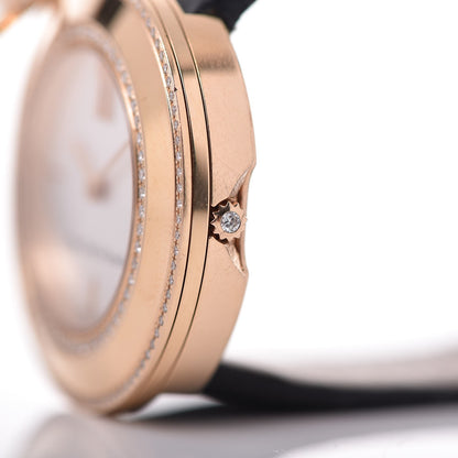 Van Cleef & Arpels 18K Rose Gold Satin Diamond Bezel 32mm Charms Quartz Watch 11 of 11
