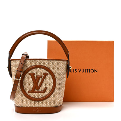 Louis Vuitton Kitted Raffia Petit Bucket Caramel 9 of 9