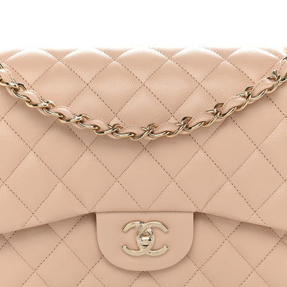 Chanel Caviar Quilted Jumbo Double Flap Light Beige 8 of 13