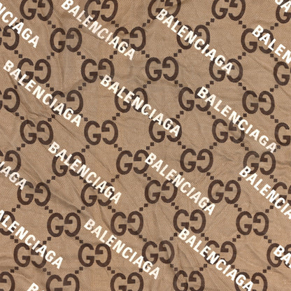 Gucci X BALENCIAGA Modal Silk Maxi GG Monogram Logo Print Shawl Beige White 2 of 3
