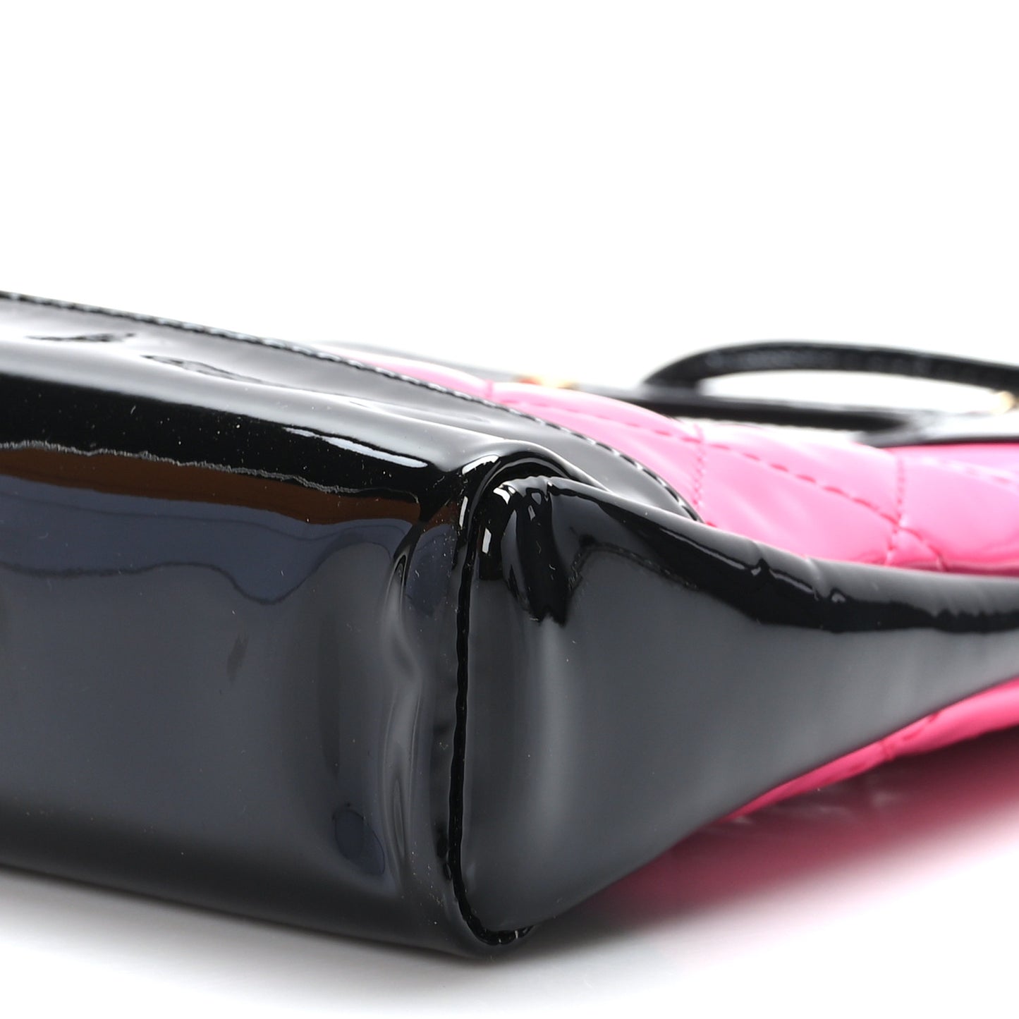 Patent Calfskin Quilted Mini 31 Shopping Bag Pink Black