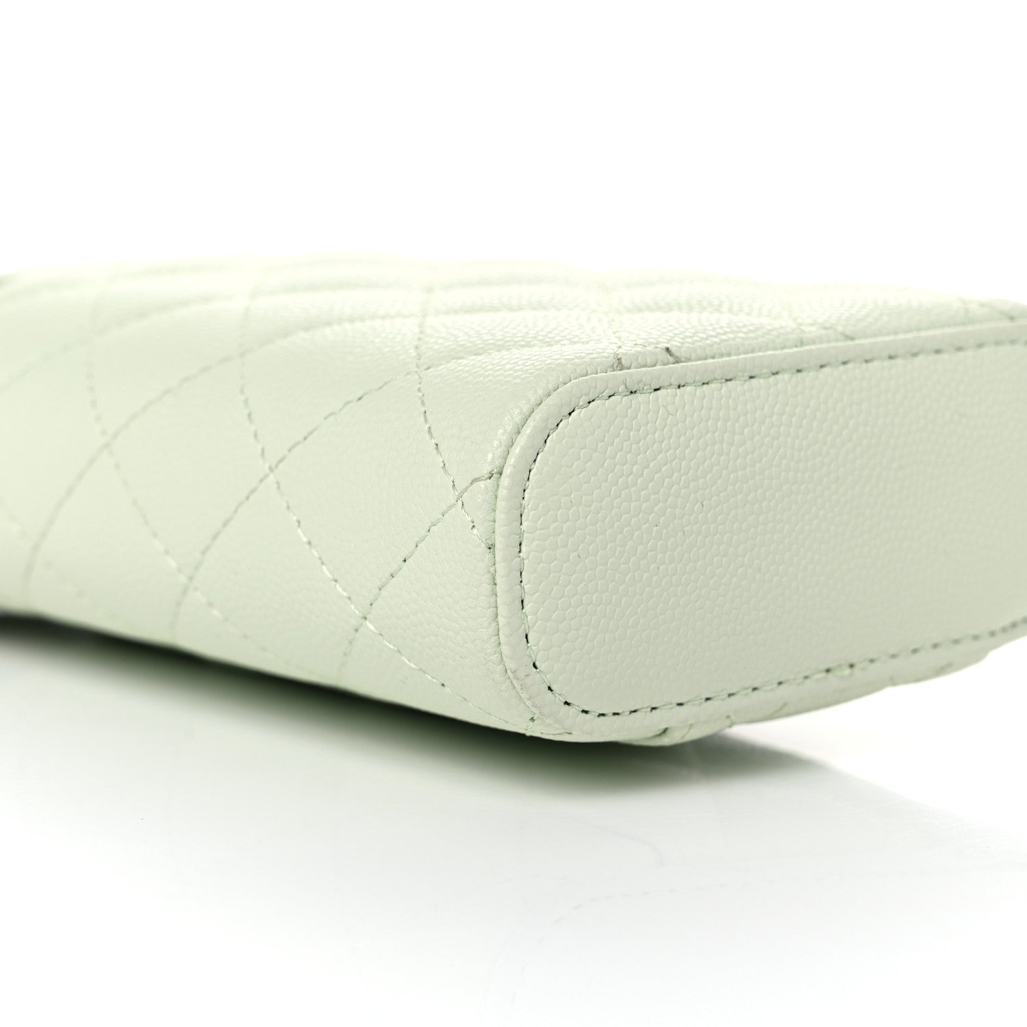 Chanel Caviar Quilted Phone Holder With Chain Light Green 8 of 11