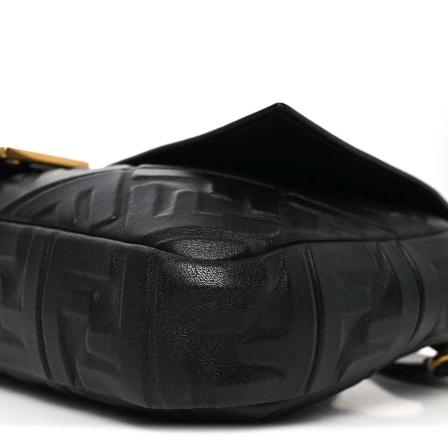 Nappa FF 1974 Embossed Large Baguette Black