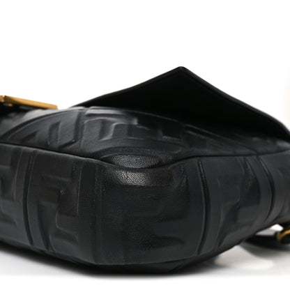 Fendi Nappa FF 1974 Embossed Large Baguette Black 10 of 10