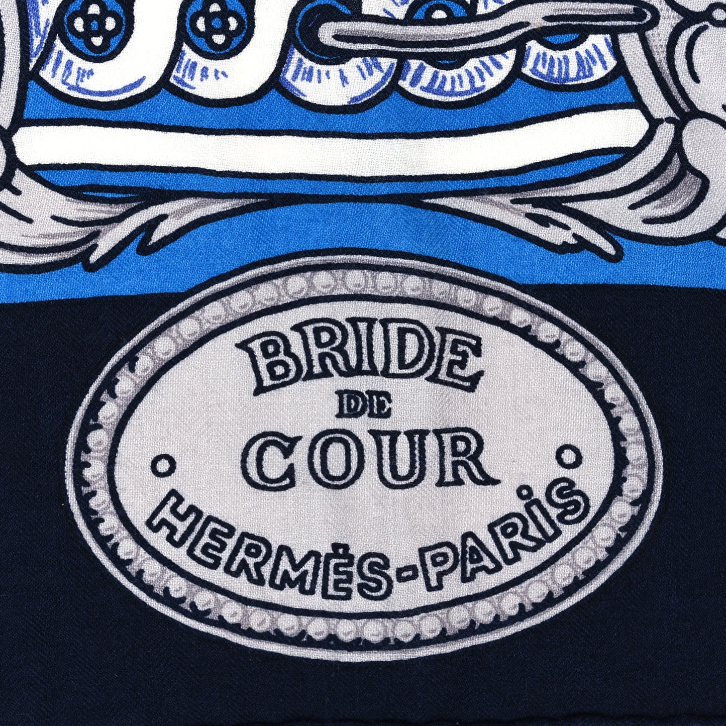 Cashmere Silk Bride De Cour Remix Shawl 140 Bleu Marine Cobalt Gold