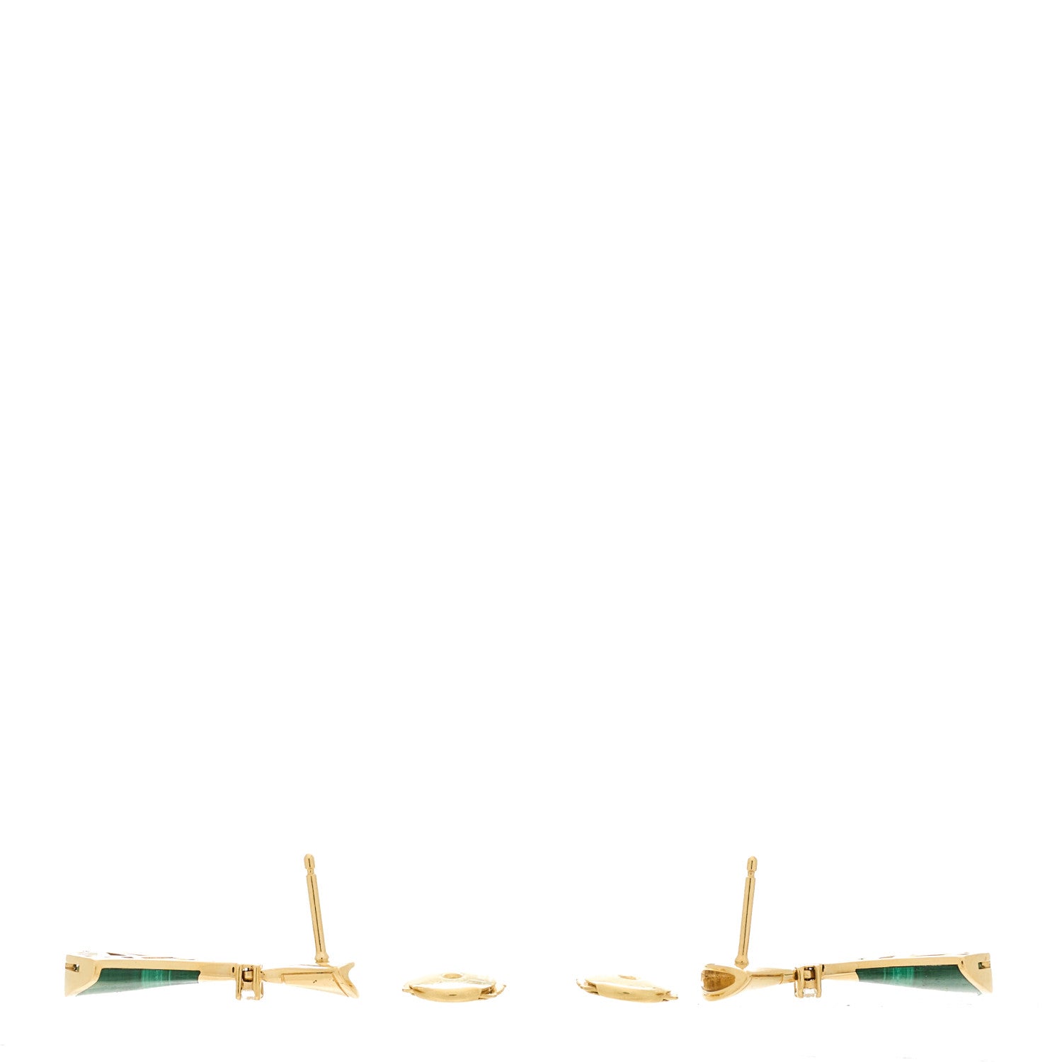 Bulgari 18K Yellow Gold Diamond Malachite Divas' Dream Earrings 3 of 4