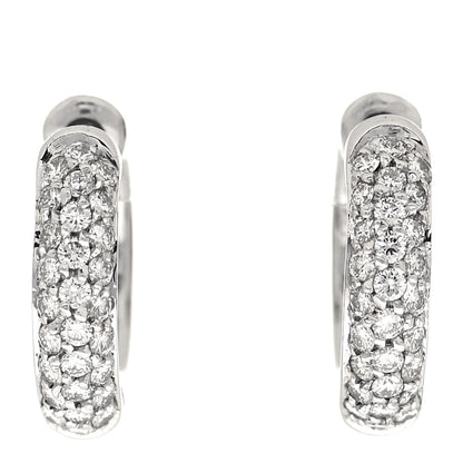 Van Cleef & Arpels 18K White Gold Diamond Huggie Hoop Earrings 1 of 6