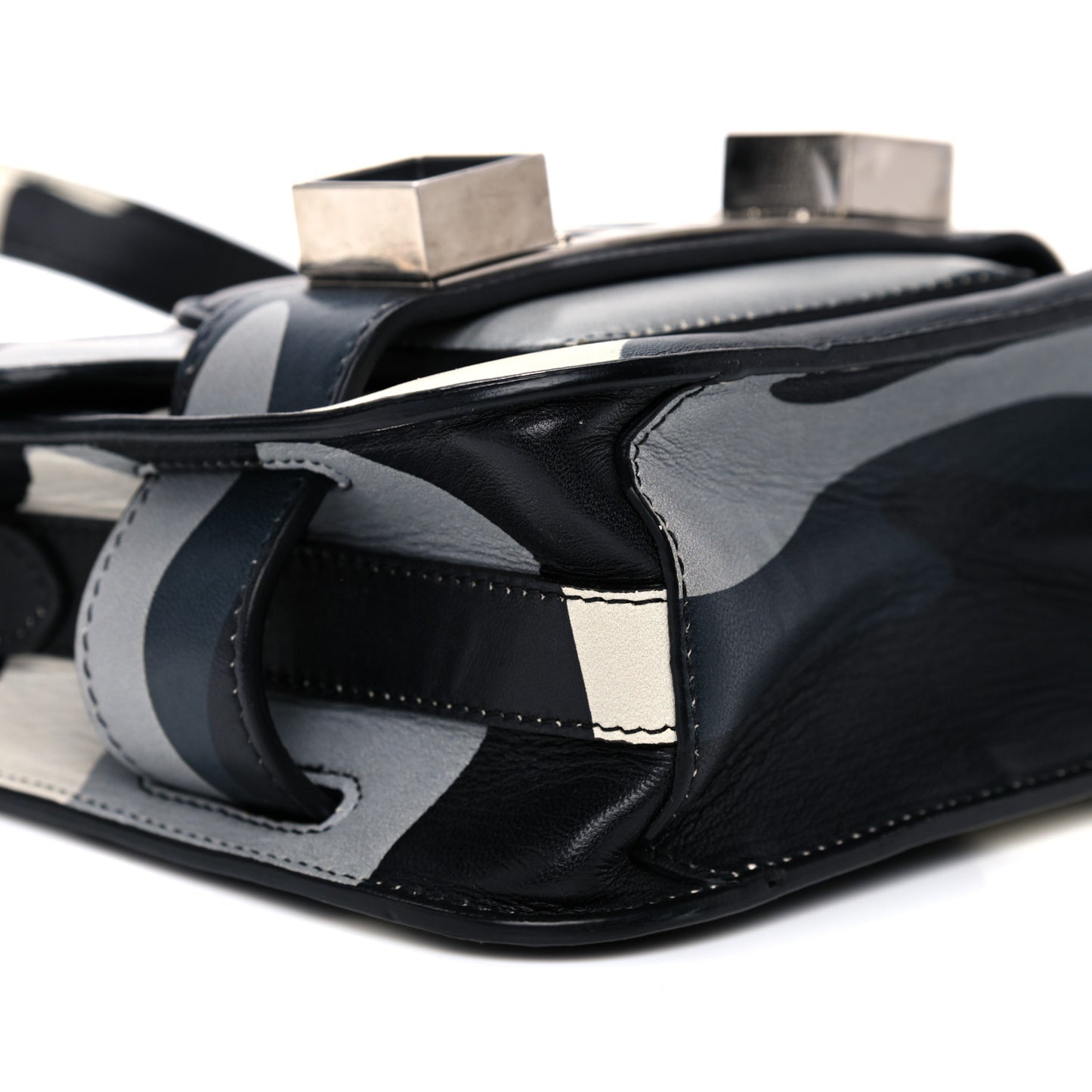 Calfskin Camouflage Tiny PS11 Classic Shoulder Bag Black