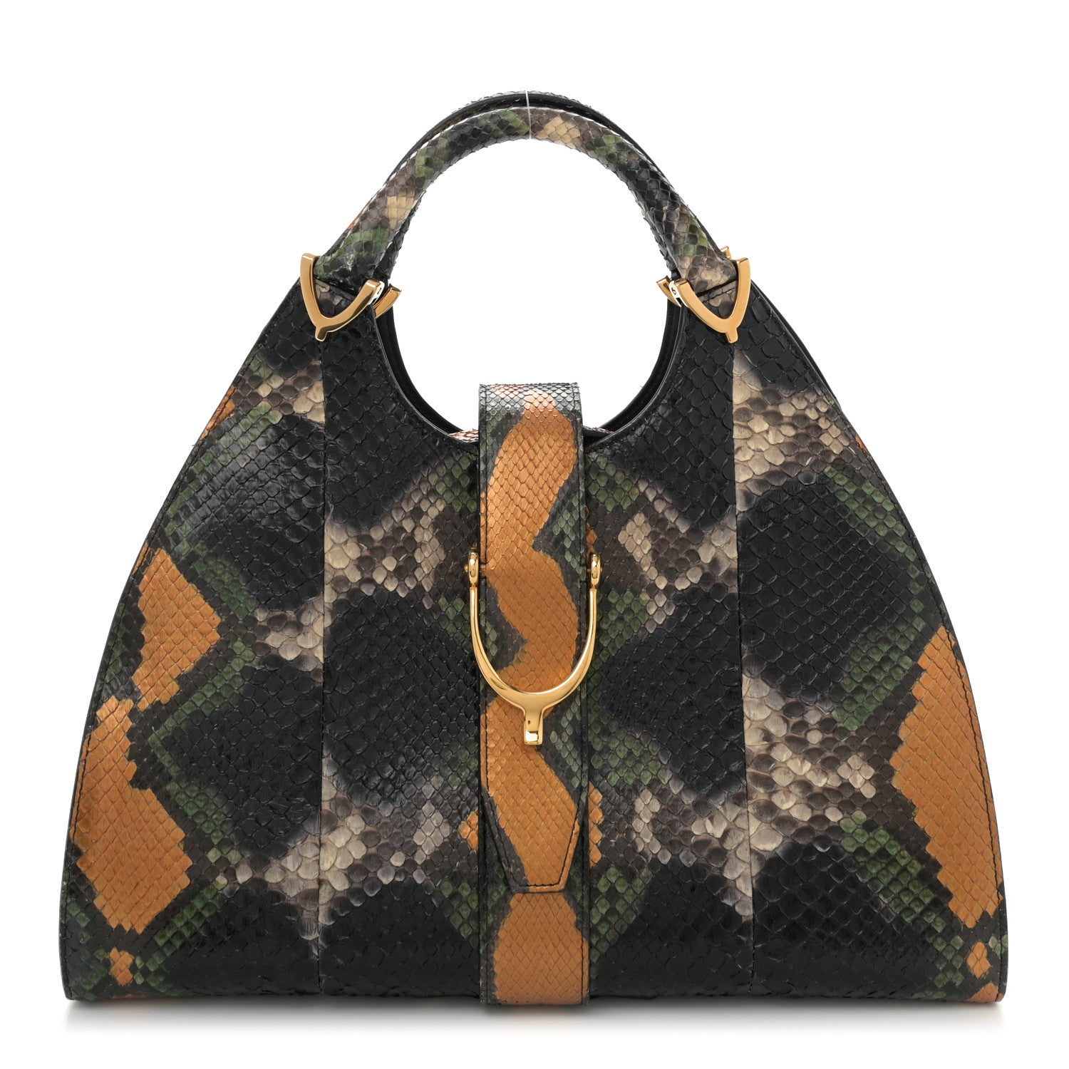 Gucci Snakeskin Stirrup Medium Top Handle Bag Multicolor 1 of 12