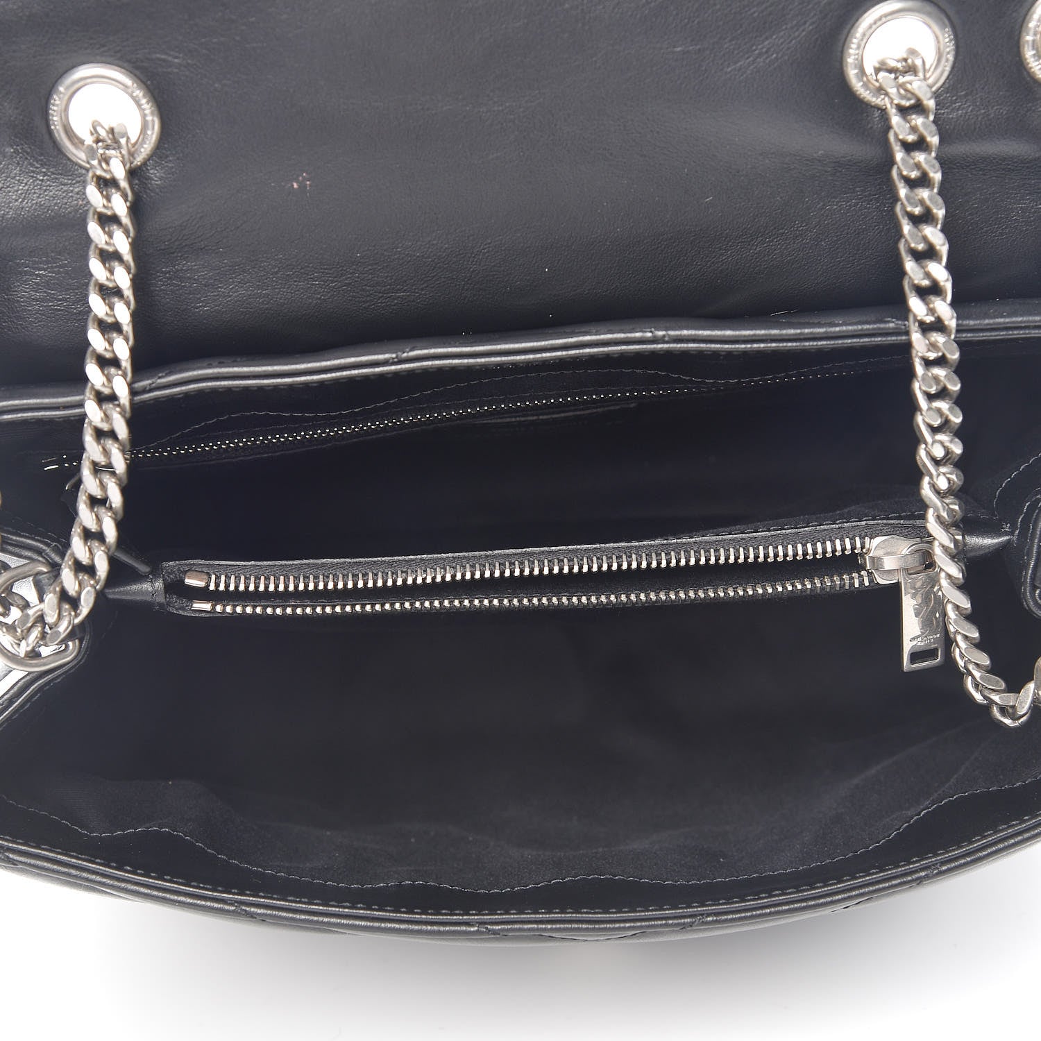 Saint Laurent Calfskin Y Quilted Monogram Medium Loulou Chain Satchel Black 5 of 11