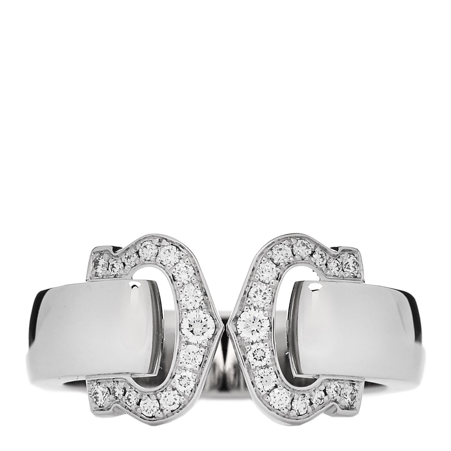 Cartier 18K White Gold Diamond C De Cartier Ring 53 6.5 1 of 4