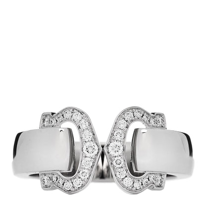 Cartier 18K White Gold Diamond C De Cartier Ring 53 6.5 1 of 4