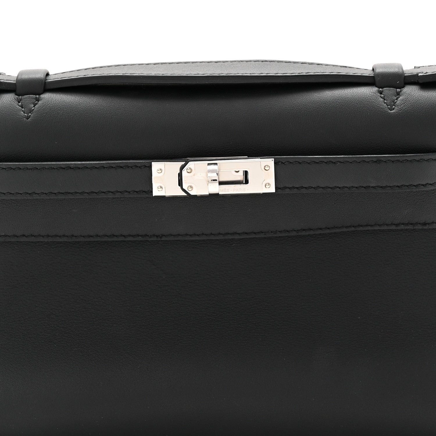 Hermes Swift Kelly Pochette Clutch Black 8 of 11