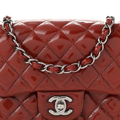 Chanel Patent Quilted Mini Square Flap Dark Red 8 of 10