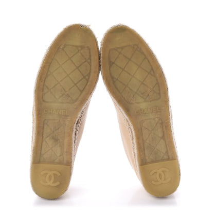 Chanel Lambskin CC Espadrilles 37 Beige Black 5 of 15