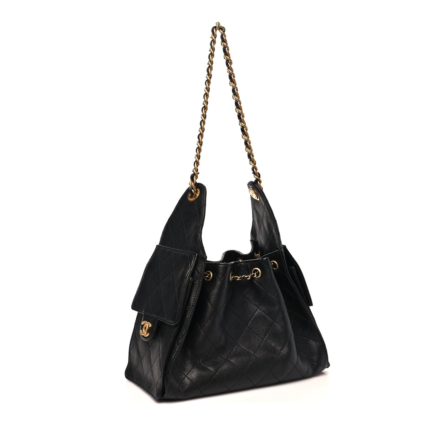 Caviar Quilted Small Chanel 25 Handbag Black