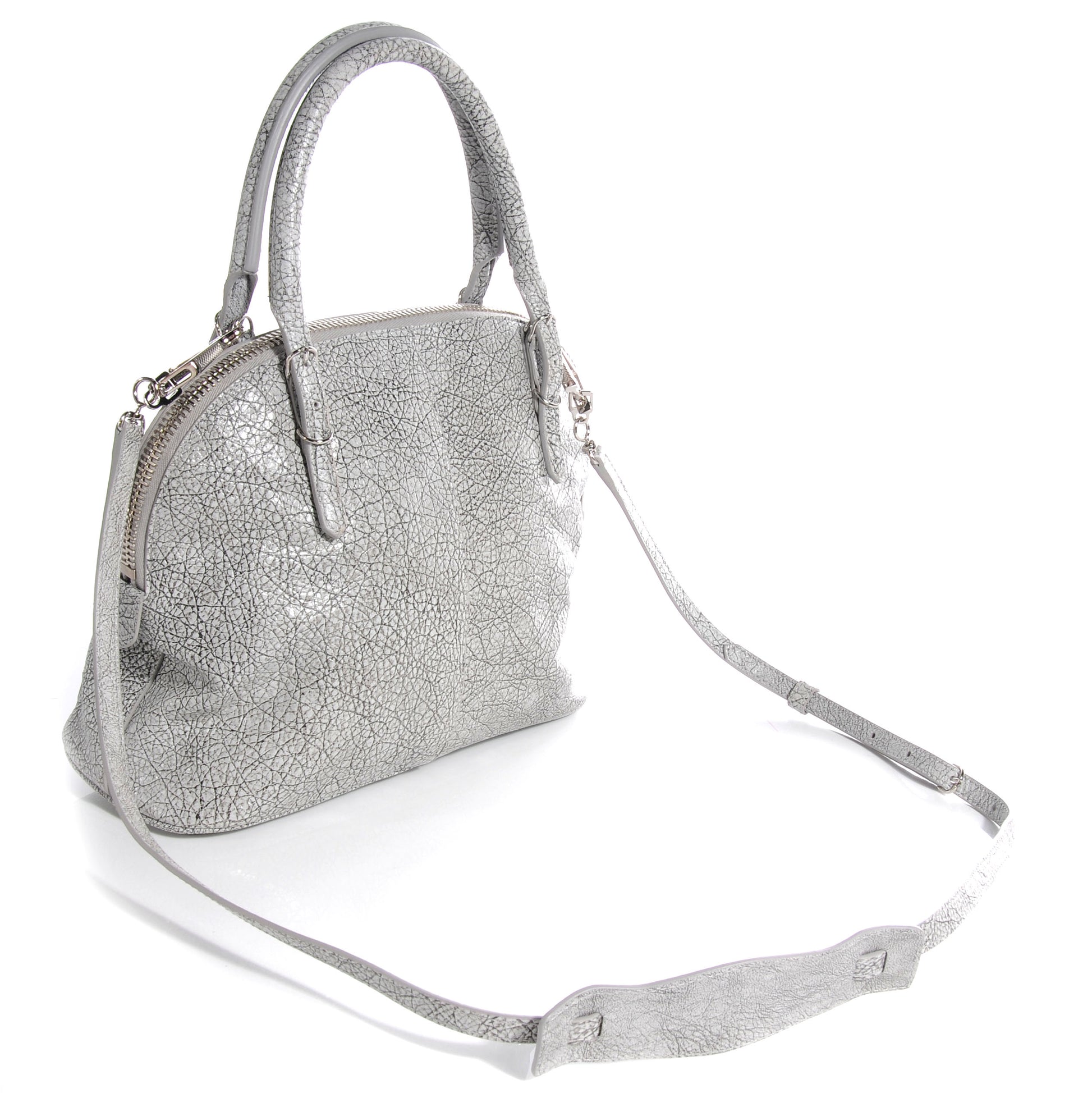 Balenciaga Marbled Agneau Papier Mini Bowling Bag Grey 3 of 7