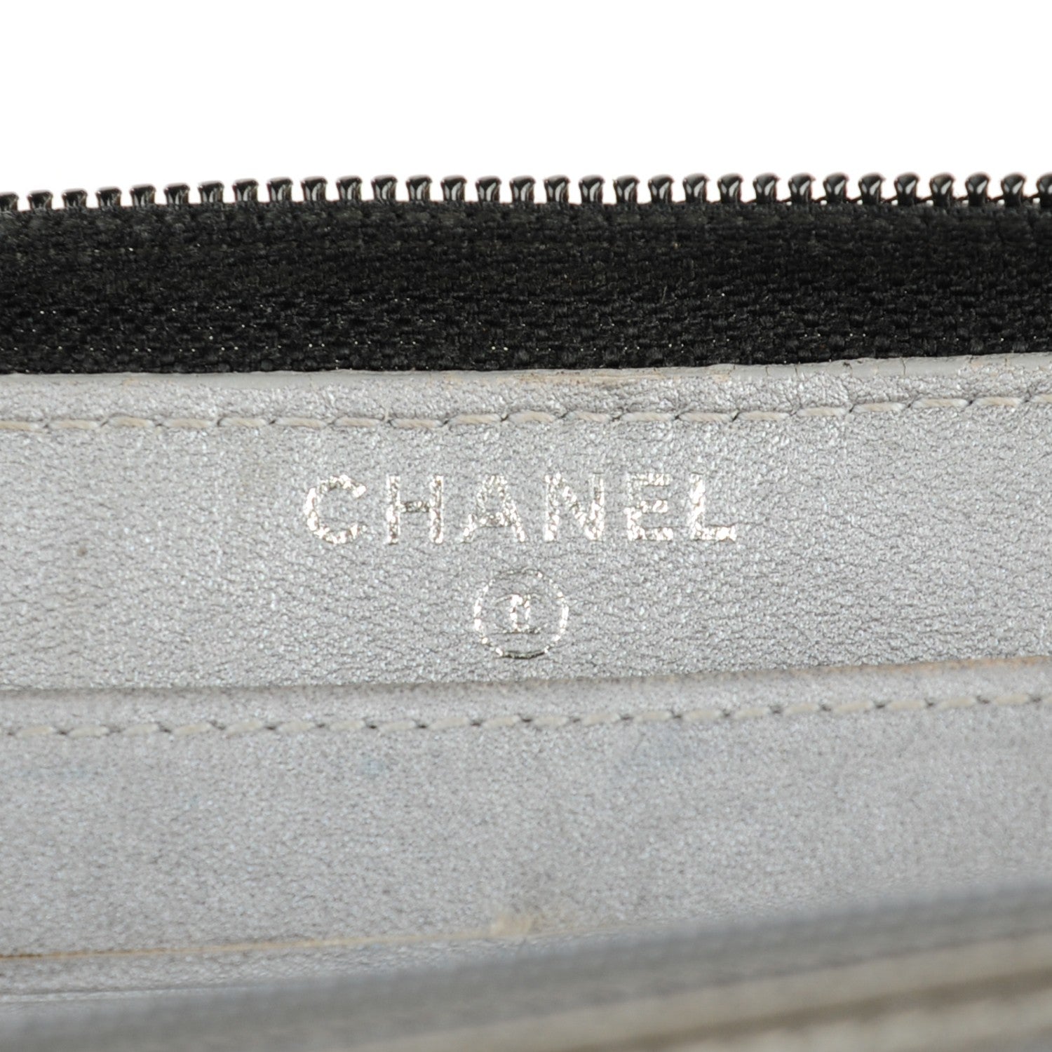 Chanel Lambskin Camellia Embossed Large Zip Around Gusset Wallet Black 6 of 8