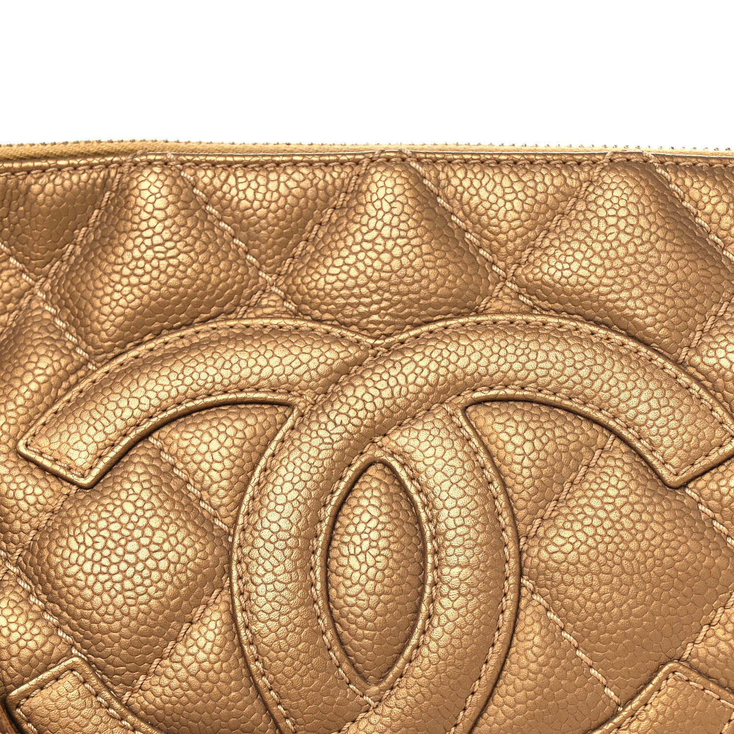 Chanel Metallic Caviar Quilted Timeless CC Shoulder Bag Gold 8 of 12