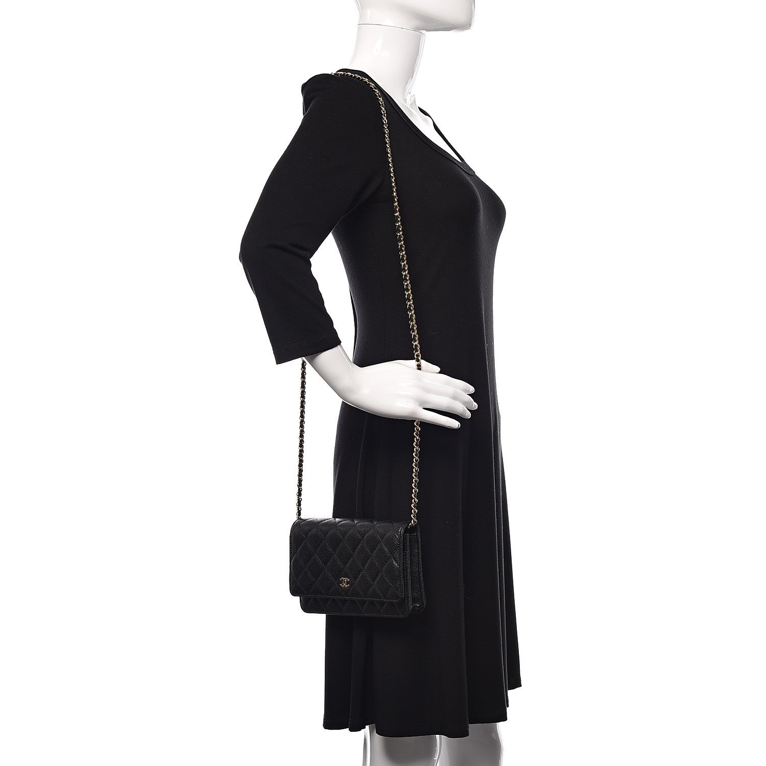 Chanel Caviar Quilted Wallet On Chain WOC Black 2 of 11