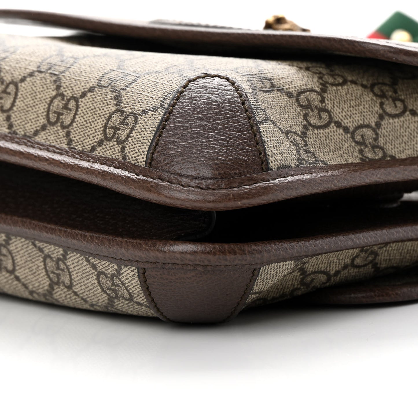 GG Supreme Monogram Web Small Neo Vintage Double Flap Messenger Bag Beige New Acero