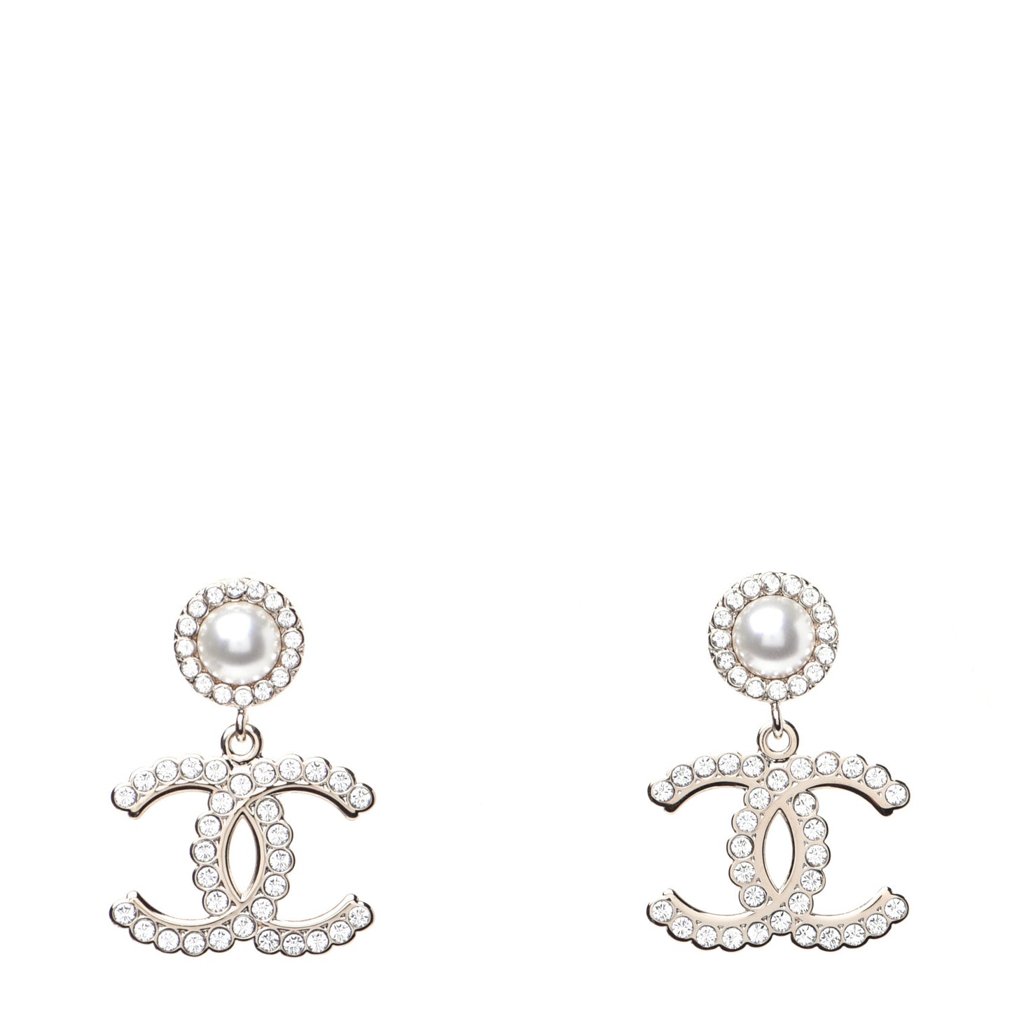 Crystal Pearl Bow-tiful CC Drop Earrings Gold