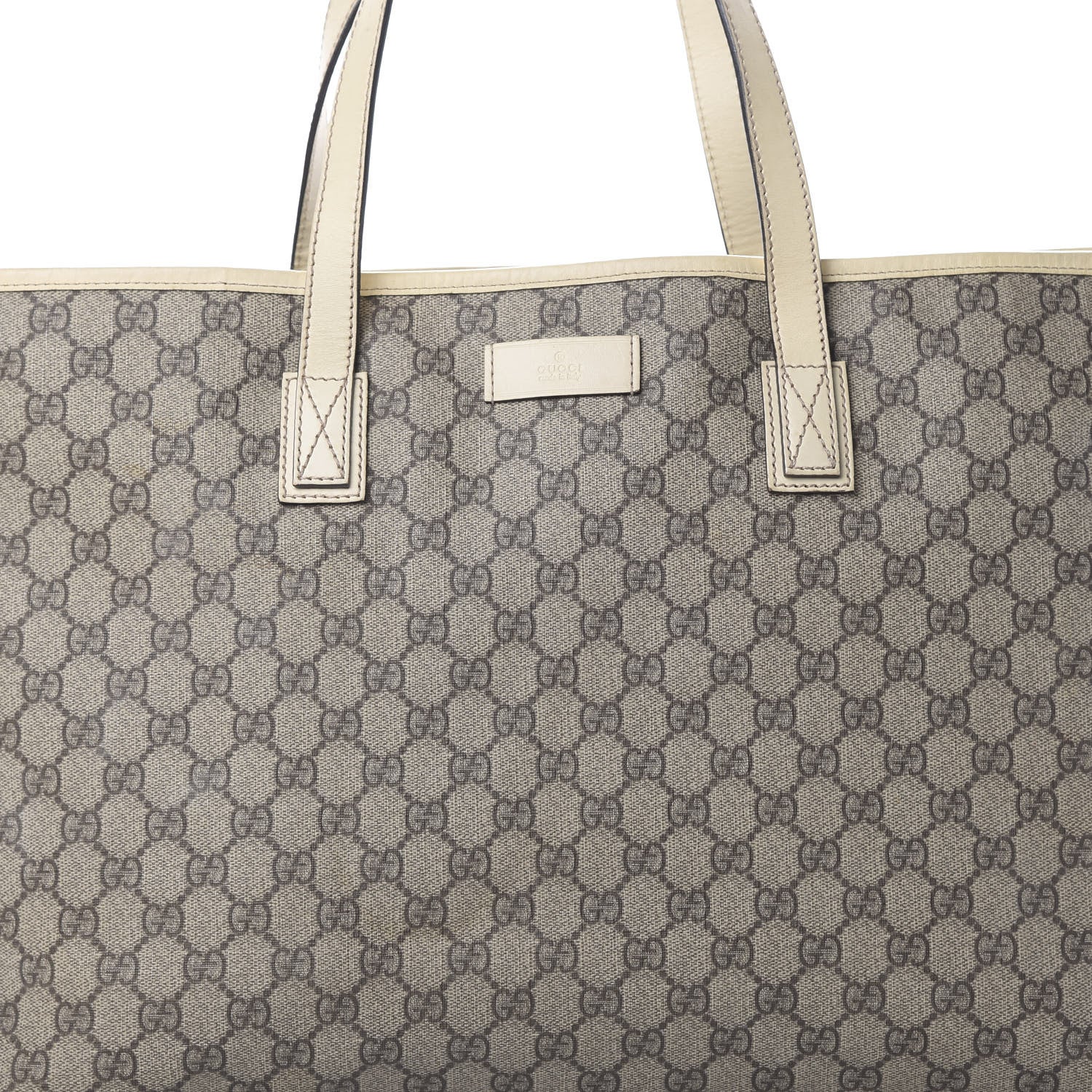Gucci GG Supreme Monogram Large Zippered Shopping Tote Off White 7 of 15