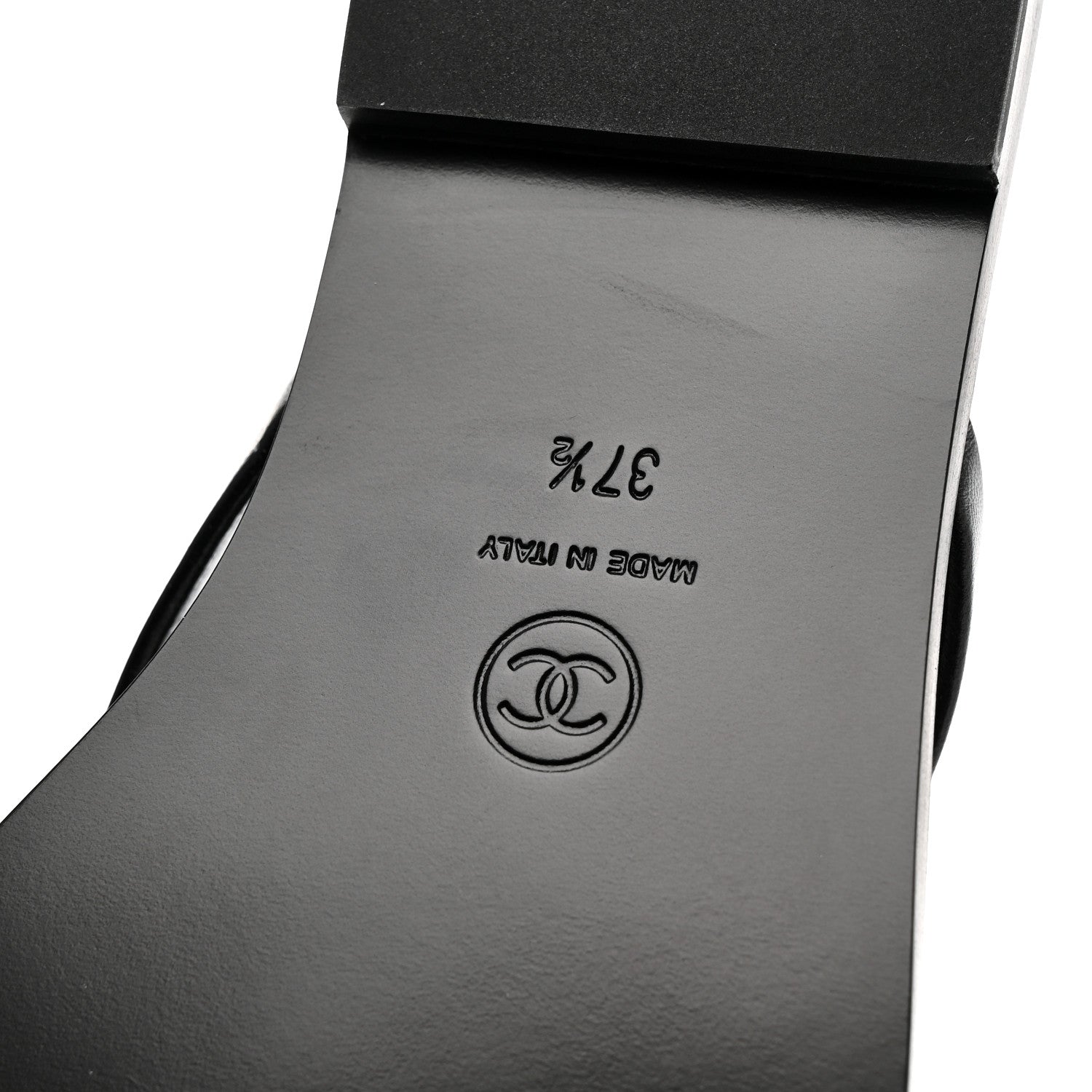 Chanel Goatskin CC Times Square Thong Sandals 37.5 Black 8 of 10
