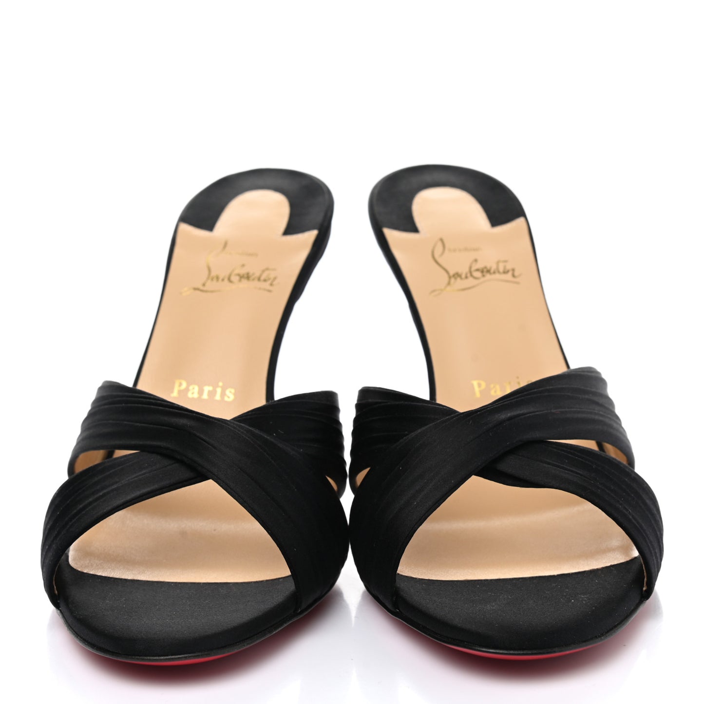 Crepe Satin Nicol Is Back 85 Slide Sandals 39.5 Black